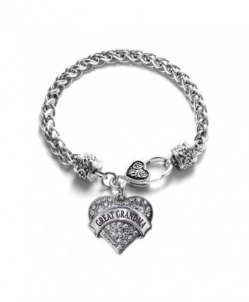 Inspired Silver Great Grandma Pave Heart Braided Bracelet - CG12F6522VP