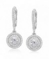 Evan Jewels- EV7-7007- Sterling Silver Cubic Zirconia Round Dangling Earrings - Silver - C612O7O1W9H