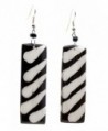 Maisha Fair Trade Long Rectangle Light Wieght Batiked Zebra Print Earring - C511DHEVFAV