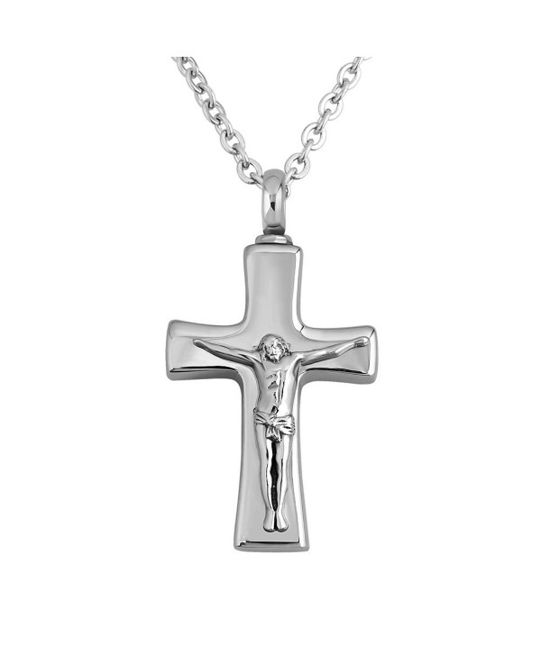 CharmSStory Black Cross Necklace For Ashes Cremation Keepsake Memorial Urn Pendant Necklaces - CV12IP5TL67