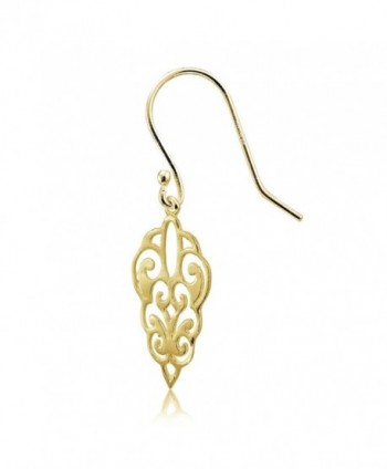 Flashed Sterling Polished Filigree Earrings in Women's Drop & Dangle Earrings