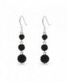 Bling Jewelry Black Crystal Balls Sterling Silver Dangle Earrings - CQ119VZZY1H