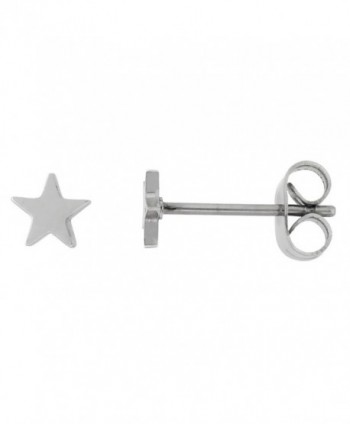 Tiny Stainless Steel Star Stud Earrings 5 and 6 mm - CT11KHYMHMF