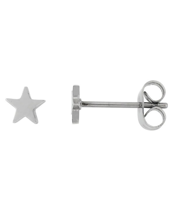 Tiny Stainless Steel Star Stud Earrings 5 and 6 mm - CT11KHYMHMF