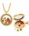 Christmas Collection Multi-Colored Crystals Charm Locket Pendant Necklace - CD11PP8T1DV