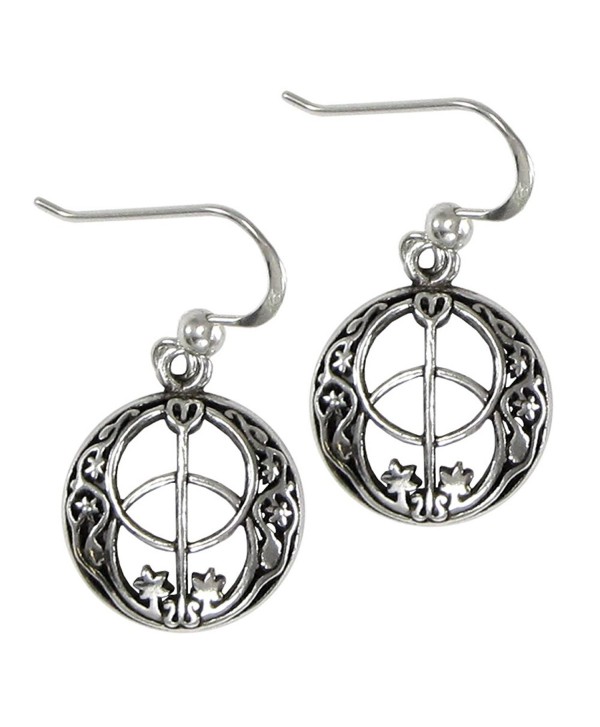 Sterling Silver Chalice Well Dangle Earrings Symbol of the Divine Feminine - CT11KWZG7AV