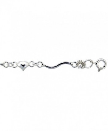 Sterling Silver Anklet with Hearts and Flowers- fits 9 - 10 inch ankles - CC111D6CYC9