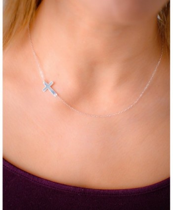 Sideways Cross Necklace Small Center