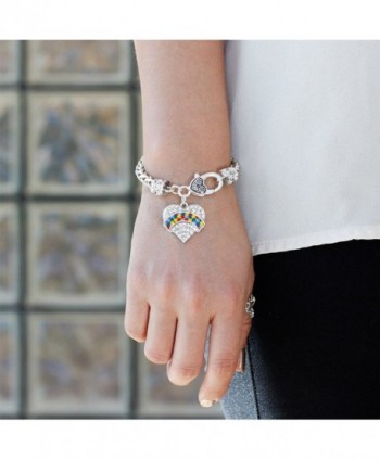 Awareness Bracelet Silver Lobster Crystal in Women's Link Bracelets