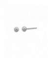 Ball Post Stud Earrings Polished Hammered Sterling Silver - 4mm - C4118ELZNYH