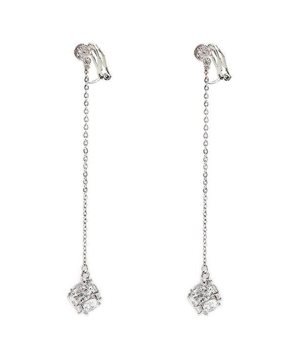 Clip on Dangle Earring Simple Tassel Clip for non Pierced Cubic Zirconia Fashion for teen - CK17YZ7MT3Z