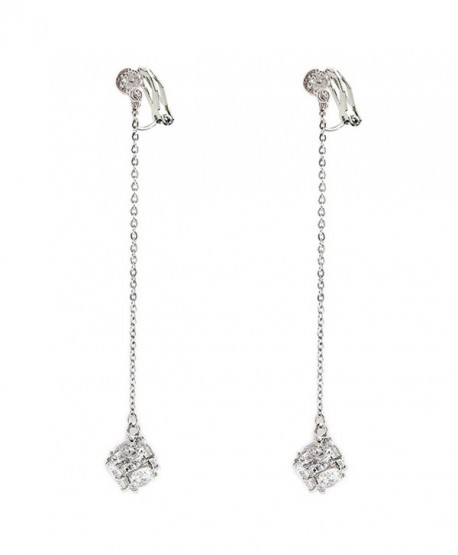 Clip on Dangle Earring Simple Tassel Clip for non Pierced Cubic Zirconia Fashion for teen - CK17YZ7MT3Z