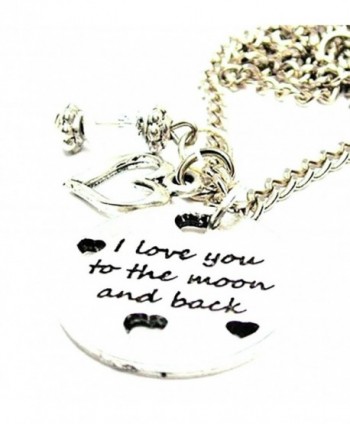 ChubbyChicoCharms I Love You To The Moon And Back With Hearts Heart And Crystal 18" Necklace - CN11EJKLHLP