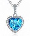 Necklace Birthstone Valentines Girlfriend Anniversary - 012-Birthstone Swiss Blue Natural Topaz - CP187A8SG49