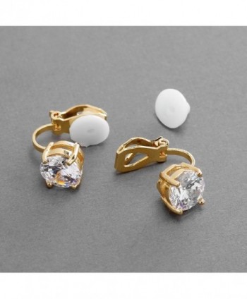 Mariell Gold Plated Carat Clip Earrings