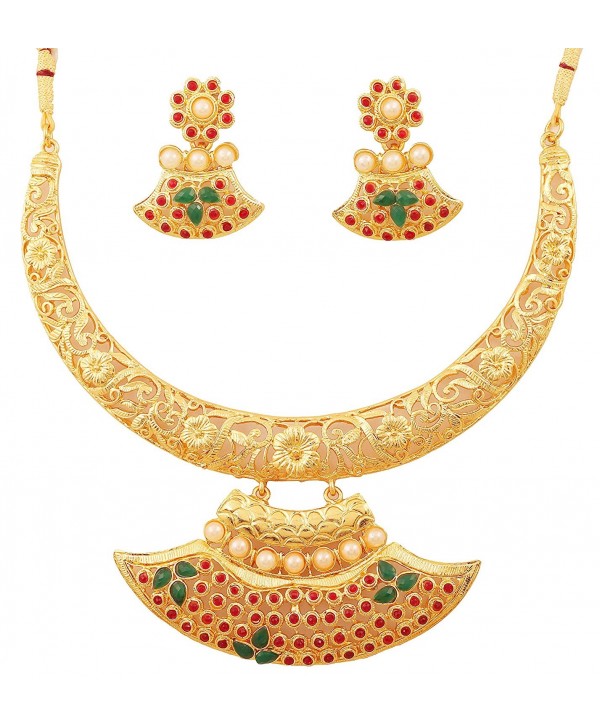 Touchstone Collection traditional bollywood necklace - Multicolor - C012L5AZ32J