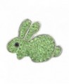 Ginger Snap Jewelry Vocheng 18mm Rabbit Crystal Button 2 Colors Vn-874 Pack of 2pcs - Green - CH1205M3SIF