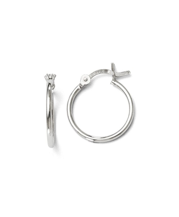 1.25mm Polished Sterling Silver Hoop Earrings- 15mm (9/16 in) - C711PKE9XNN