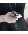 Merdia Necklace Rhombus Pendant Black 20 in Women's Pendants