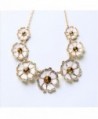 Flowers Statement Collar Necklace Rhinestone