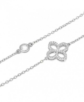 Flower Charm Strand Necklace Silver