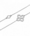 Flower Charm Strand Necklace Silver