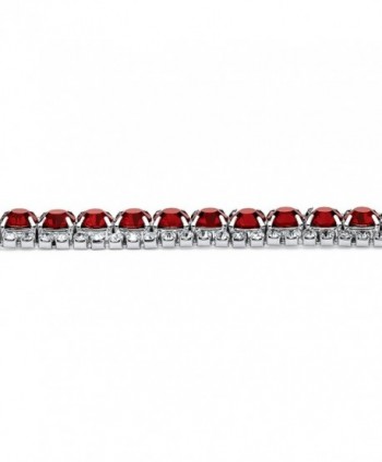 Simulated Birthstone Accent Silvertone Bracelet