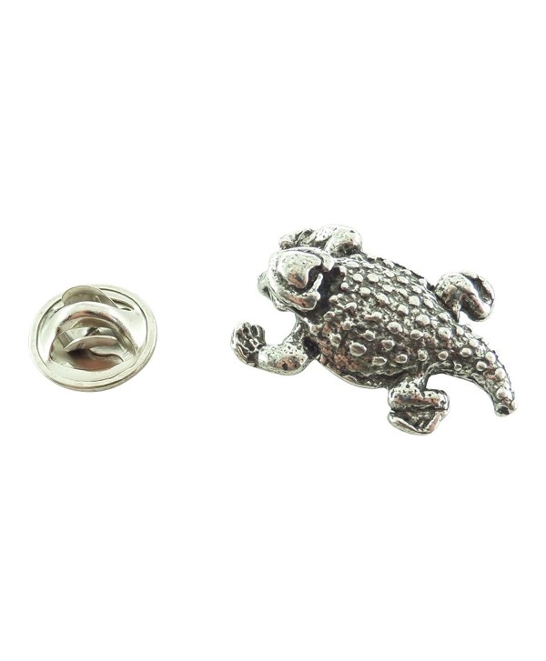 Creative Pewter Designs- Pewter Horny Toad Mini Pin- Antiqued Finish- A061MP - CJ127C07IV1