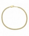 3mm 14k Gold Plated Flat Cuban Link Chain or Bracelet - 7"8"9"16"18"20"22"24"30"36" + Polishing Cloth - CJ12JXAVWS7