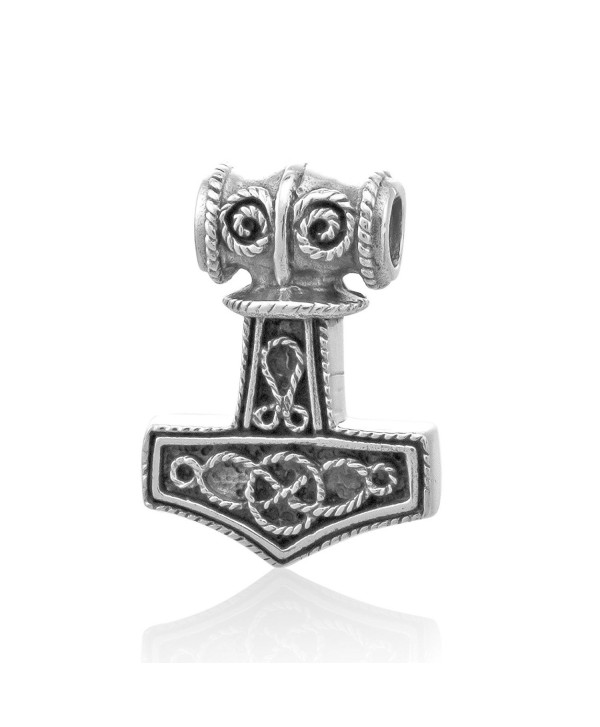 WithLoveSilver Sterling Silver Viking Amulet Norse Warrior Hammer of Thor Mjolnir Pendant - CH128K89RDV