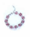 Sterling Silver Plated Swarovski Crystal Tennis Bangle Bracelet Cubic Zirconia Flower Bracelets for Women - CM187DKGNIT