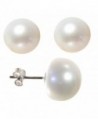 Classical 925 Sterling Silver 12.0mm Freshwater Cultured Pearl Women Stud Earrings - CL118Q86QQ7
