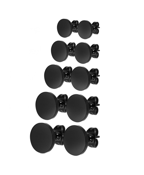 Charisma Stainless Illusion Tunnel Earrings - 02) Round Black x 5 Pairs - CR125JV9XOF