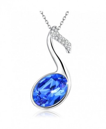 Angealdy Pendant Necklace Swarovski birthday - Blue - CC184QZE94H