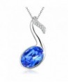 Angealdy Pendant Necklace Swarovski birthday - Blue - CC184QZE94H
