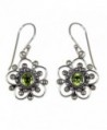 NOVICA 925 Sterling Silver and Peridot Flower Dangle Earrings- 'Nature's Gift' - CS182G92ZOD