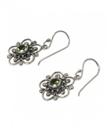 NOVICA Sterling Peridot Earrings Natures in Women's Drop & Dangle Earrings