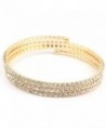 FC JORY Rose/Yellow Gold/Rhodium Plated Round Cut CZ Tennis Adjustable Wrap Bracelet - Gold - CQ11VS5H6RN