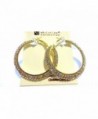 Crystal Iridescent Rhinestone Hoop Earrings 2 Inch Hoops Crystal Gold tone Hoop Earrings - CP12E6IWS3P