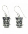 NOVICA Sterling Silver Owl Dangle Earrings with Amethyst Eyes- 'Baby Owl' - C611G3XHFH1