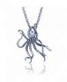 Octopus Pendant in Sterling Silver on an18 Inch Stainless Steel Chain - C211FU0N2LB