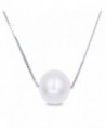 Swhite Sterling Freshwater Cultured Pearl Pendant Necklace - " Single " - CS12H3Z7DX3