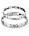 Feraco Mens Women Titanium Stainless Steel Magnetic Therapy Bracelet Healing Arthritis Sleek Cuff Wristbands - CT12E3JVH43