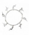 PammyJ Silvertone Dance Inspirational Charm Stretch Bracelet - CW11RQEICLT