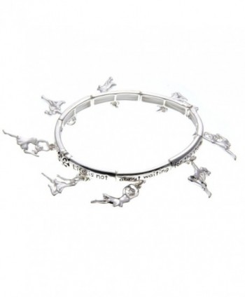 PammyJ Silvertone Inspirational Stretch Bracelet