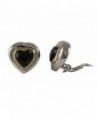 Isaac Kieran Two-tone Black Crystal Heart Clip-on Earrings - CE1269UPTJX