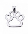 Polished 925 Sterling Silver Dog Paw Print Charm Pendant - CV128XPFTQP