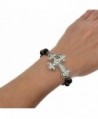 PammyJ Silvertone Crystal Stretch Bracelet