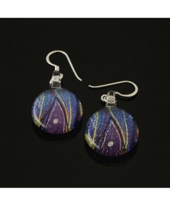 Sterling Painted Multi colored Peacock Earrings