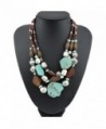 BOCAR Personalized Layered Strands Turquoise Statement Chunky Necklace for Women Gifts - CV12IFD1ZJZ